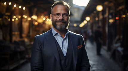 Portrait of  Successful Middle Aged Businessman - Generative Ai 
