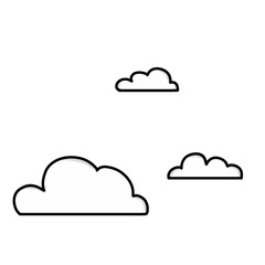 Set of cartoon cloud in a flat design. White cloud collection