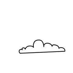 Set of cartoon cloud in a flat design. White cloud collection