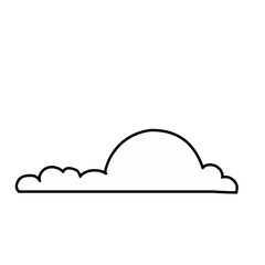 Set of cartoon cloud in a flat design. White cloud collection