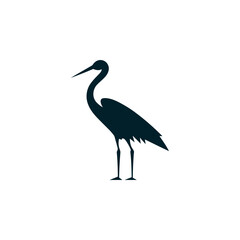Simple Cute Stork Bird Icon