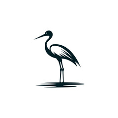 Simple Cute Stork Bird Icon