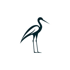 Simple Cute Stork Bird Icon