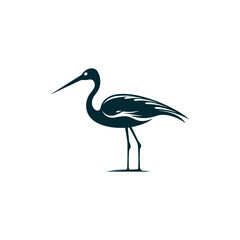 Simple Cute Stork Bird Icon