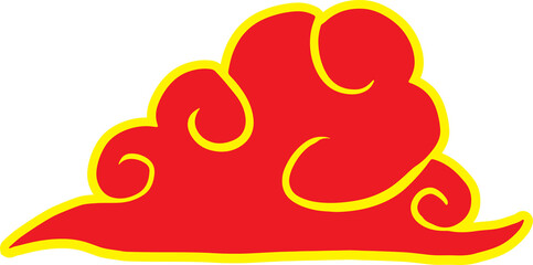 The red Chinese cloud  symbol royalty for decor image
