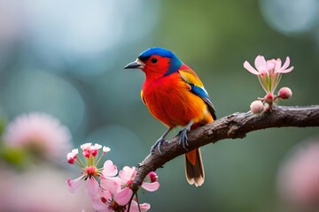 Obraz premium red headed bee eater GENERATIVE AI 