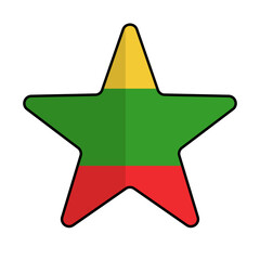 Star Myanmar flag icon. Vector.