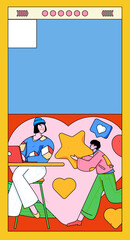 Happy Valentine's Day flat character vector concept operation hand drawn illustration
