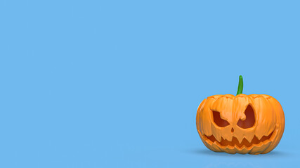 The jack o lantern pumpkin Boarder line  for halloween content 3d rendering