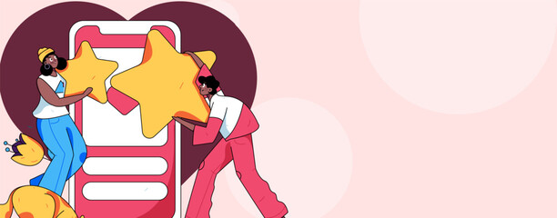 Happy Valentine's Day flat character vector concept operation hand drawn illustration
