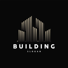 Fototapeta premium Building Real Estate Apartment Construction Logo, Elegant Premium Rustic Monogram Vector Design