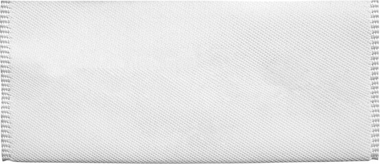White blank clothing tag label isolated on white background
