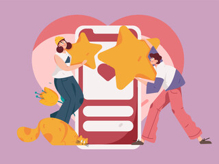 Happy Valentine's Day flat character vector concept operation hand drawn illustration
