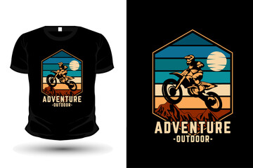 Adventure Motocross Retro Vintage T Shirt Design