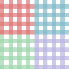 Four pastel seamless checkerboard pattern designs for decor, wrapping paper, wallpaper, fabric, backdrops, etc.