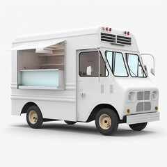 ai generated illustration food truck against white background