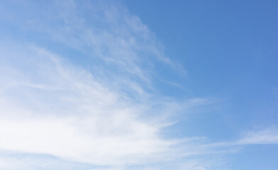 Fototapeta premium Summer blue sky cloud gradient light white background. Beauty clear cloudy in sunshine calm bright winter air bacground. Gloomy vivid cyan landscape in environment day horizon skyline view spring wind