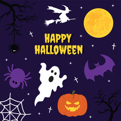 happy halloween vector illustration design