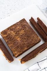 Homemade chocolate peanut butter fudge