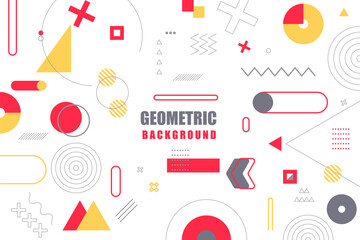 Flat geometric shape background
