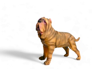 Neapolitan mastiff dog miniature animal isolated on white