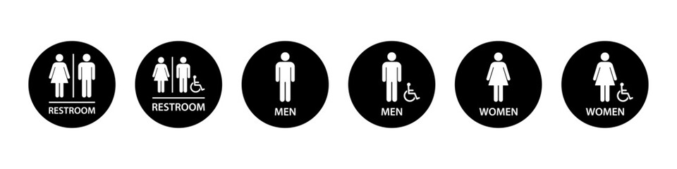 Restroom sign set