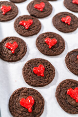 Chocolate Cookies with Chocolate Hearts