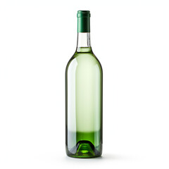 White wine bottle isolated on white background