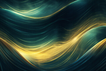 Abstract background with smooth lines in blue and yellow colors,