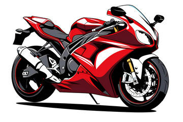 Naklejka premium Red sport motorbike isolated on a white background
