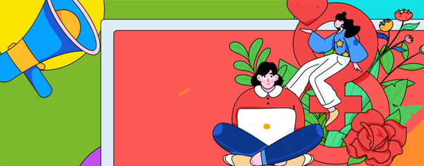 3.12 International Women's Day professional women flat character vector concept operation hand drawn illustration
