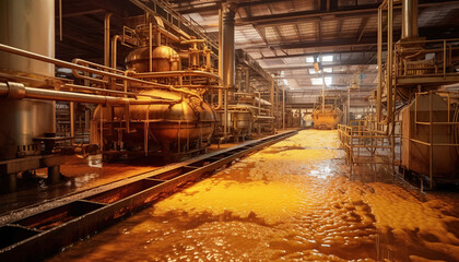 bottled cooking oil in production plant