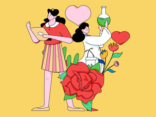 3.12 International Women's Day professional women flat character vector concept operation hand drawn illustration
