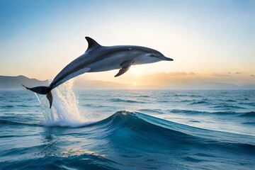 dolphin jumping out of the water generated ai