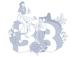 3.12 International Women's Day professional women flat character vector concept operation hand drawn illustration
