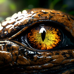 Reptile eye close-up, macro photography, AI generated