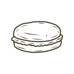 Hand drawn cherry bread doodle coffee illustration