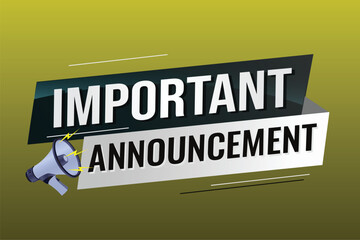 important announcement word concept vector illustration lines modern futuristic 3d style for landing page template ui web mobile app poster banner flyer background gift card coupon label wallpaper	