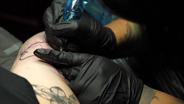 Close up of a girl getting a tattoo 4
