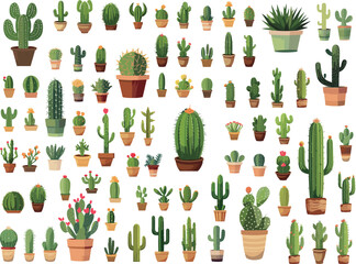 かわいいサボテンのイラストセット