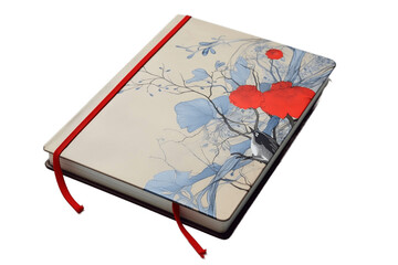 Notebook with elastic strap transparent background, Generative ai