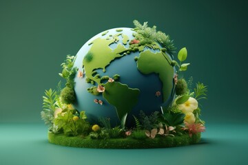 Eco Friendly Planet Earth Background, Save the World, Earth day, Environment Day. Generative AI