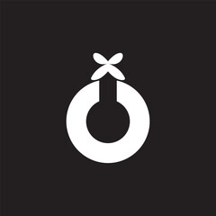 circle butterfly nature logo icon.