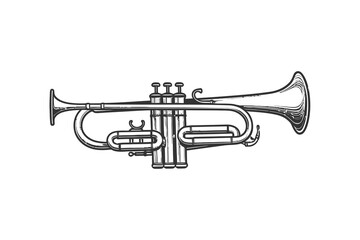 Classic trumpet monochrome. Vector illustration design.