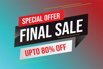 Special offer final sale tag. Banner design template for marketing. Special offer promotion or retail. background banner modern graphic design for store shop, online store, website, landing page	