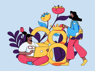 3.12 International Women's Day professional women flat character vector concept operation hand drawn illustration
