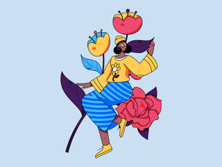 3.12 International Women's Day professional women flat character vector concept operation hand drawn illustration
