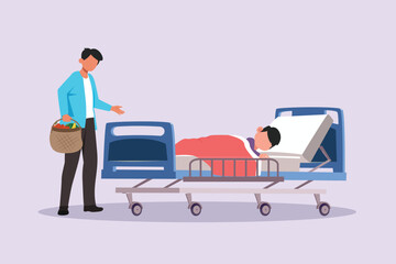 Fototapeta premium Kids, parents and doctor. Parenting in Healthcare concept. Colored flat vector illustration isolated. 