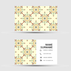 Business card design. With abstract pattern. Vector element vintage style. illustration EPS10.