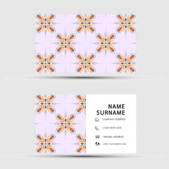 Fototapeta na wymiar Business card design. With abstract pattern. Vector element vintage style. illustration EPS10.